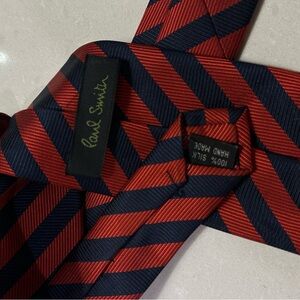 Paul Smith Navy and Red Diagonal Striped Tie